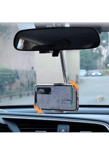 Kenpazar Araba Dikiz Aynasına Takılan Akrobat Telefon Tutucu Siyah