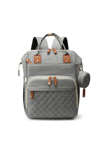 Büyük Kapasiteli Taşınabilir Anne Bebek Çantası Gri