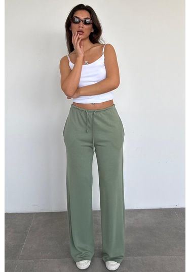 Mint Yeşili Geniş Paça Barrel Fit Eşofman Altı Mg2646 Mint Yeşili