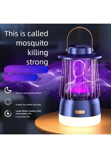 Xuweiwei Siyah Yüksek Verimli Sessiz Usb Şarjlı 1200mah Pil Böcek Haşere Kontrolü İç Dış Mekan Kullanım