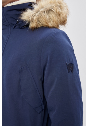 Wrangler Regular Fit Normal Kesim Dik Yaka Lacivert Parka Ceket Lacivert