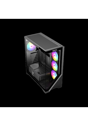 Vento Vg4202fl Mid Tower, 750w 80+ Siyah, Temperli Cam, Rgb, Atx Gamıng Kasa