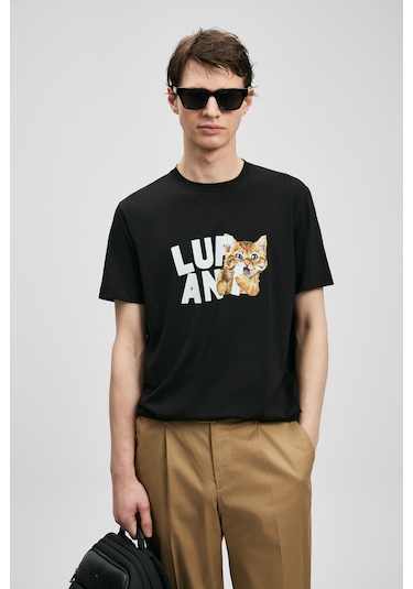 Lufian Max Modern Grafik Tişört Siyah Siyah 111020304100100
