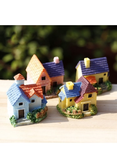 Sones 2 Adet Yosun Mikro Manzara Sukulent Saksı Dekorasyon Süsleri Mini Tuğla Kiremit Köy Evi Kendin Yap Modeli, Renk Rastgele Teslimat