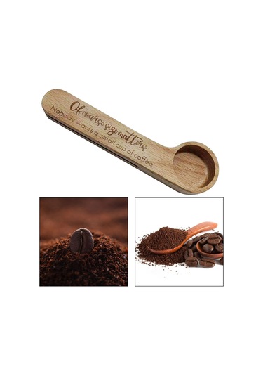 Suntek Magideal 2 In 1 Ahşap Kahve Kepçesi Ve Çanta Klipsi Stil-b