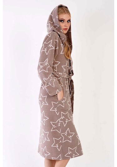 Kadın Kapüşonlu Polar Espresso Sabahlık C3t0n4o045 001