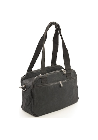 571 Krinkıl/klinkır Su Geçirmez Ithal Kumaş Çok Gözlü Anne Okul Postacı El Omuz Çantası Siyah 9-5c Siyah