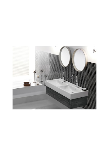 Cerastyle Turkuaz Pinto Etajerli Lavabo 150 CM (Çıft Batarya Delı