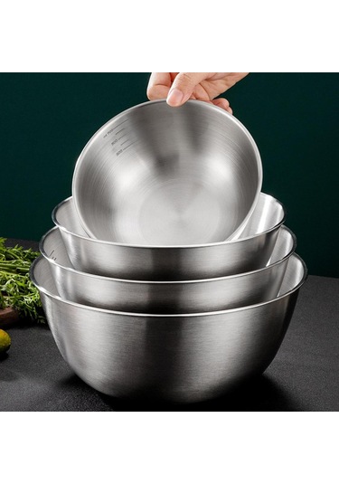 Suntek Paslanmaz Çelik Havza Ev Tipi Karıştırma Kabı Gıda 20cm Gümüş