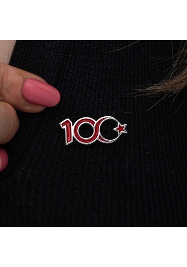 Gümüş Ay Yıldız 100.yıl Rozet