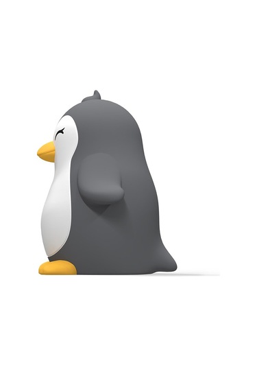 Dhink Silikon Şarjlı Gece Lambası Penguen Beyaz - Siyah