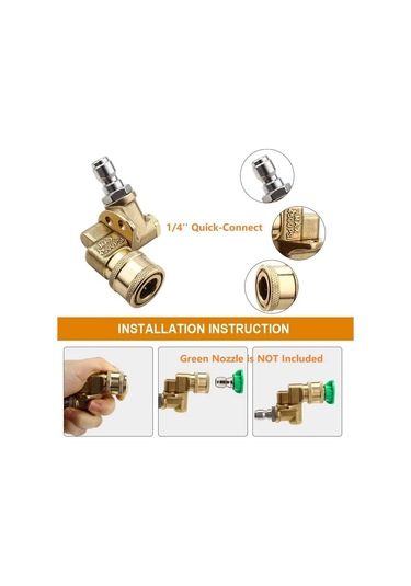 Beyaz-yüksek Basınçlı Araba Yıkama Püskürtme Tabancası Ayarlanabilir Nozul Saf Bakır Hızlı Kurulum Dönüşü 1/4 Hızlı Takma Nozulu