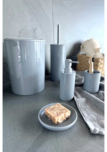 Prima Nova Flores 5'li Banyo Seti - Gri