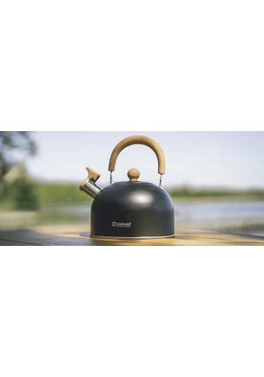 Outwell Tea Break Kettle Lux 1.8 Litre M Black Düdüklü Çaydanlık Demlik Siyah