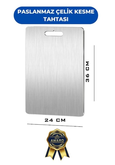 Erya Home Paslanmaz Çelik Antibakteriyel Kesme Tahtası Yüksek Kalite 24 x 36