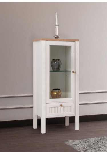 Alaçatı Tv Ünitesi Yan Vitrini Ceviz