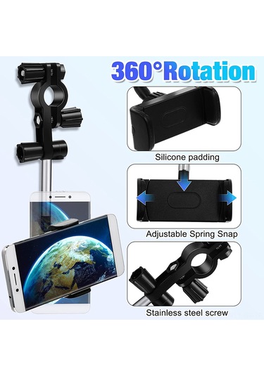 Singree 360 Evrensel Araç Aynası Telefon Tutucu - Gps Ve 4-6.1" Telefonlar İçin Siyah