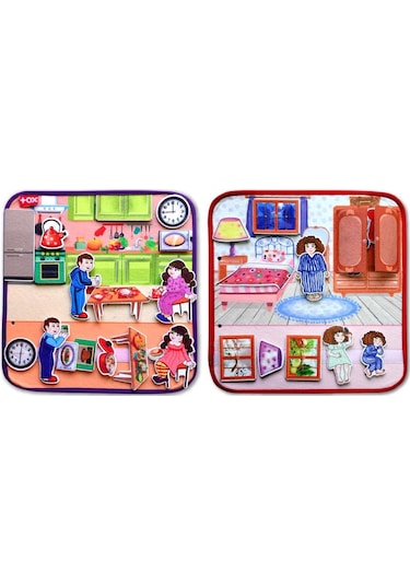 2 Set - 32 Parça Tox Mutfak ve  Yatak Odası Keçe Cırtlı Aktivite S