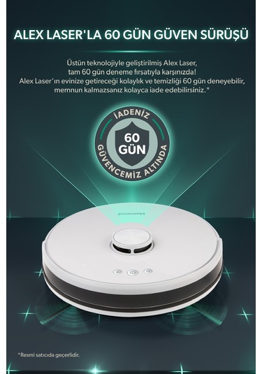 Homend Alex Laser Pro+ 1283H Moplu ve Haritalamalı Akıllı Robot Süpürge