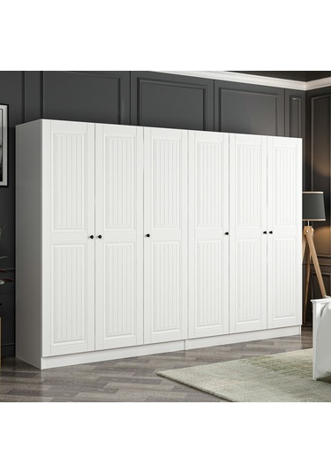 Kale 6 Mebran Kapaklı 4ç Dolap - Beyaz 190cm