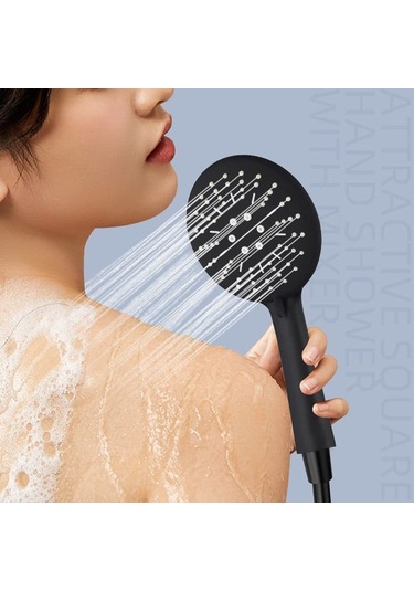 Qianfan 3 Fonksiyonlu Siyah Duş Başlığı/turbo Yüksek Basınçlı Siyah