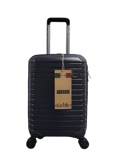 Oleets Kabin Boy Polipropilen Süper Esnek Kırılmaz Tekerlekli Valiz-bavul Siyah Siyah