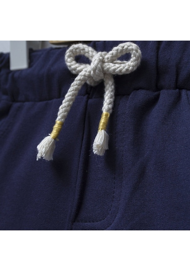 Overdo Kids 2ip Ayıcık Baskılı Beli Lastikli Unisex Şort Lacivert