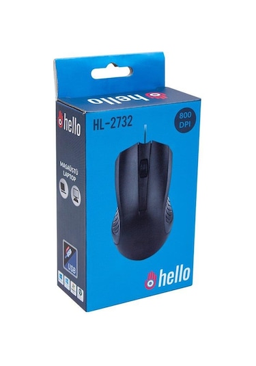 Hello Hl-2732 Usb Kablolu Siyah 800 Dpı Mouse