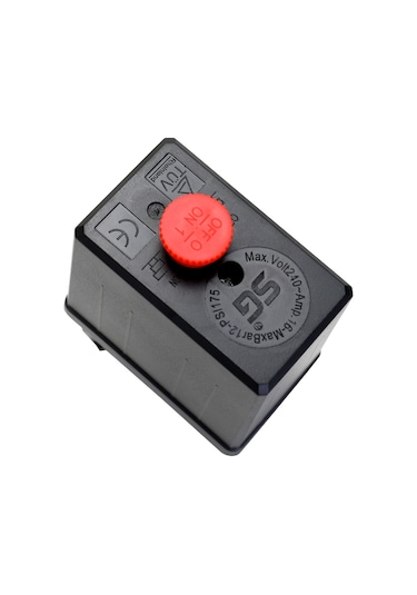 Teltree Hava Kompresörü Baskı Kontrol Valfi, Ayarlanabilir 125psi Baskı Açma-kapama Sensörü, Metal-plastik Malzeme, 230v 16a 1-gang