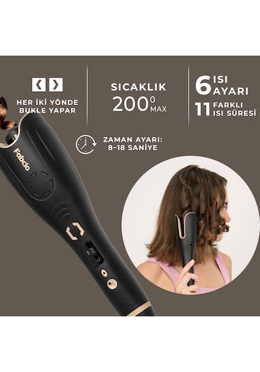 Fabcio Airwave Otomatik Dijital Ekranlı Bukle Maşası