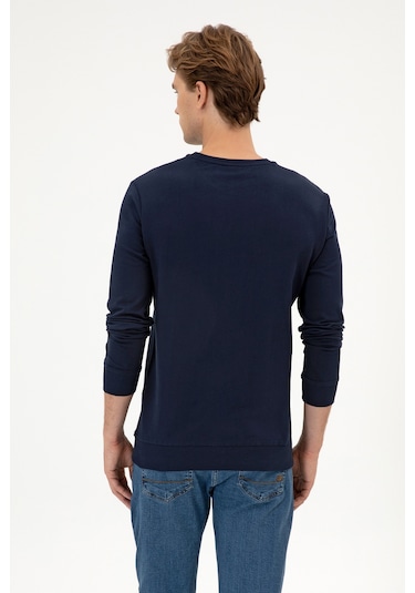 U.S. Polo Assn. Erkek Regular Fit Bisiklet Yaka Lacivert İnce Basic Sweatshirt 50313743-VR033 U.S. Polo Assn. Erkek Regular Fit Bisiklet Yaka Lacivert İnce Basic Sweatshirt 50313743-VR033