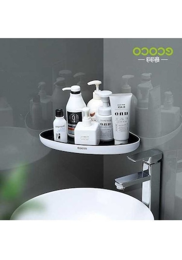 Novahub Siyah Mengnı Köşe Depolama Rafı, Banyo Organizatör, Çok Fonksiyonlu, Ev Boşaltılabilir, Tuvalet Aksesuarları Siyah