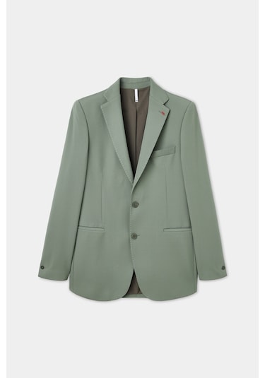 Twn Slim Fit Haki Armürlü Kumaş Ceket 6ec04bb01474m Çok Renkli