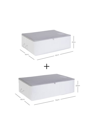 Ocean Home Textile 2'li Gri Renk Stuff & Things Baza Altı Hurç Set