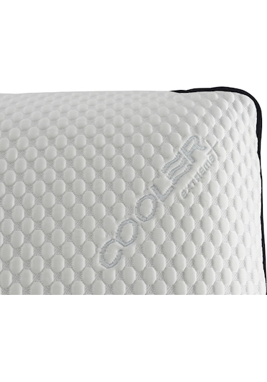 Rudu Cooler Kılıflı Visco Visko Delikli Bütün Sünger Yastık 60x40x14 Cm 1250 Gr Omuz/boyun Destekli Beyaz - Lacivert