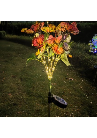 Xindoker Güneş Enerjili Led Renkli Kelebek Şekilli Bahçe Aydınlatması - Ip65 Su Geçirmez 600mah Batarya İle Çim Alti Dekoratif Işık 1 Adet Çok Renkli