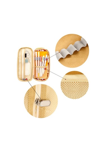 Agoodshop Çok Bölmeli Büyük Kapasiteli Kalem Kutusu 3bp-yeşil