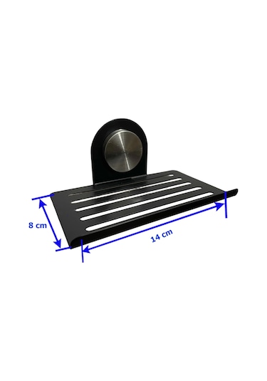 Kitaro Kendinden Yapışkanlı Ve Vidalı Sabunluk Silindirli Mat Siyah Siyah