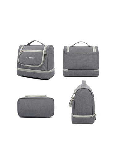 Sones Yoban Y-1551l Seyahat Kozmetik Çantası Büyük Kapasiteli Açık Hava Depolama Çantası Kancası Taşınabilir Küf Önleyici Kuru Ve Islak Ayırma Yıkama Çantası Siyah