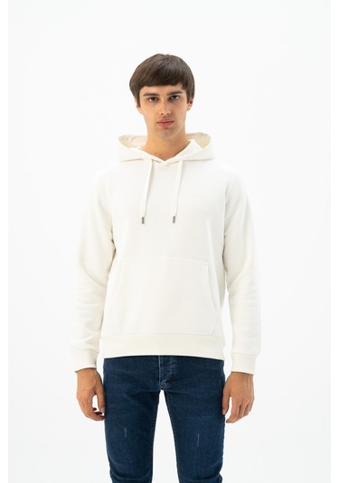 Arma Erkek Kanguru Cepli Kapüşonlu Sweatshirt K24254928801 Ekru Arma Erkek Kanguru Cepli Kapüşonlu Sweatshirt K24254928801 Ekru
