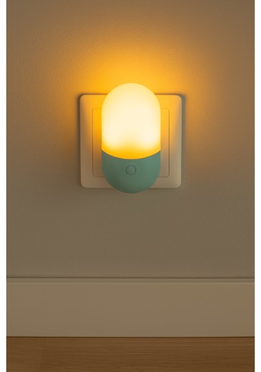 Gece Lambası Iki Renkli Günışığı Ve Beyaz Renk 1 Watt Led Mavi