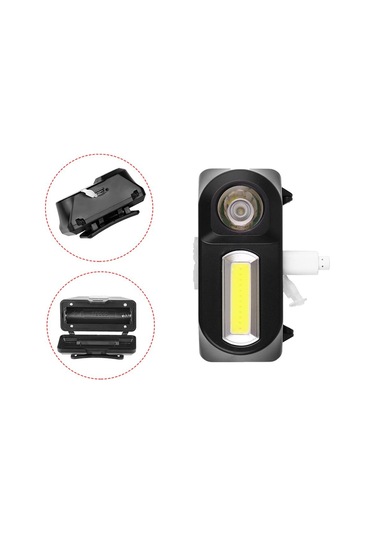 1804 Sensör Xp-g Q5 Far Kamp Kafa Işık Lambası 1 18650 Şarj Edilebilir Pil Led Cob Ampuller Lityum İyon 10 W Package B Siyah