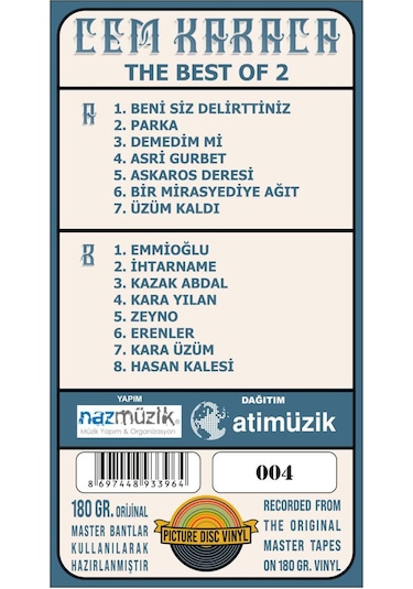 Cem Karaca The Best Of 2 Picture Disk Plak