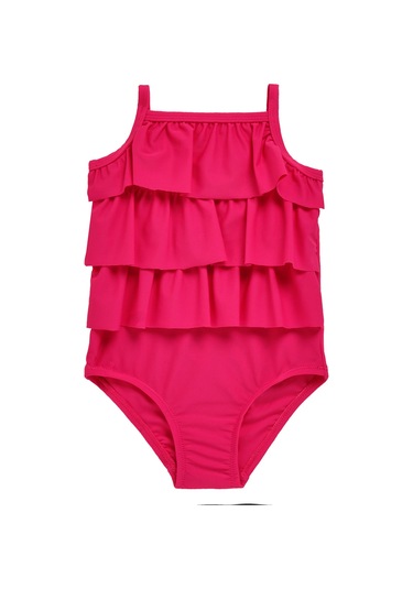 Uv Korumalı Askılı Mayo Kız Bebek Yüzücü Mayo 5108 Pembe Fuşya