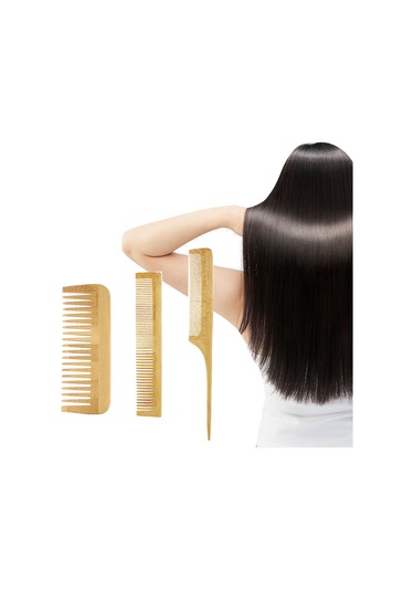 Shineyee 6'lı Ahşap Saç Tarak Seti: Akne Tereyağı Tarakları, Uç Uçlu Tarak, Geniş Dişli Ve Çift Başlı Tarak - Saç Bakımı Ve Kafa Derisi Masajı