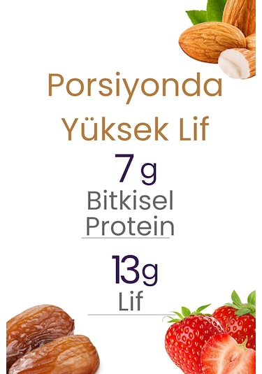 Meyveli Çilekli & Bademli Protein Topları 55gr X3 Adet