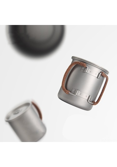 Moveevo Titanyum Matara 450ml Dış Mekan Kahve Bardakları Isıtılabilir Metal İçecek Bardağı Inox