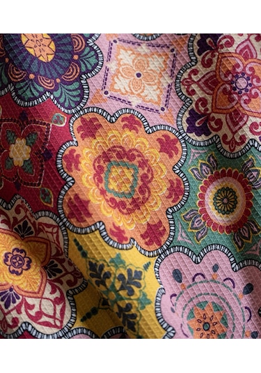 Cotton Collection Tek Kişilik Pike Harmoni Çok Renkli