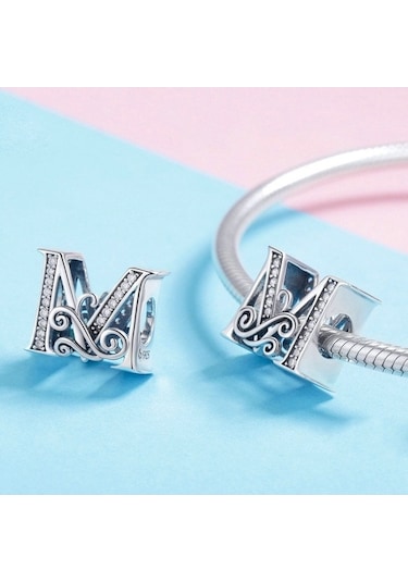 Fastbuy 26 Harfli Bilezik Boncuklu Aksesuar, Bsc030 Model, Zirkon Gümüş Renkli, A Stil, Çok Renkli Çok Renkli