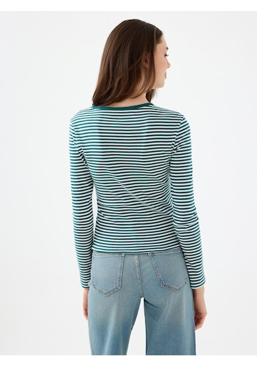 Slim Fit Kadın Tshirt U.kol Yeşil